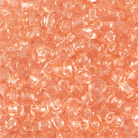 Glas rocailles kralen 8/0 (3mm) Transparent peach pink